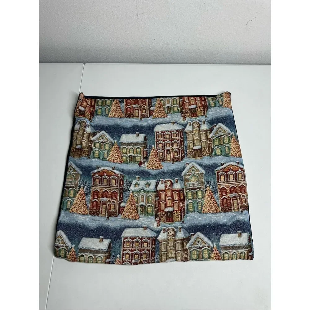 Caldeira Crosstitch Christmas Stitched Pillow Sham 19”X19” Made in England